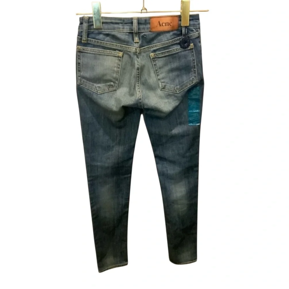 Acne BNWT Kex Soft Raw Skinny Stretchmed Wash Blue Jeans Size 25